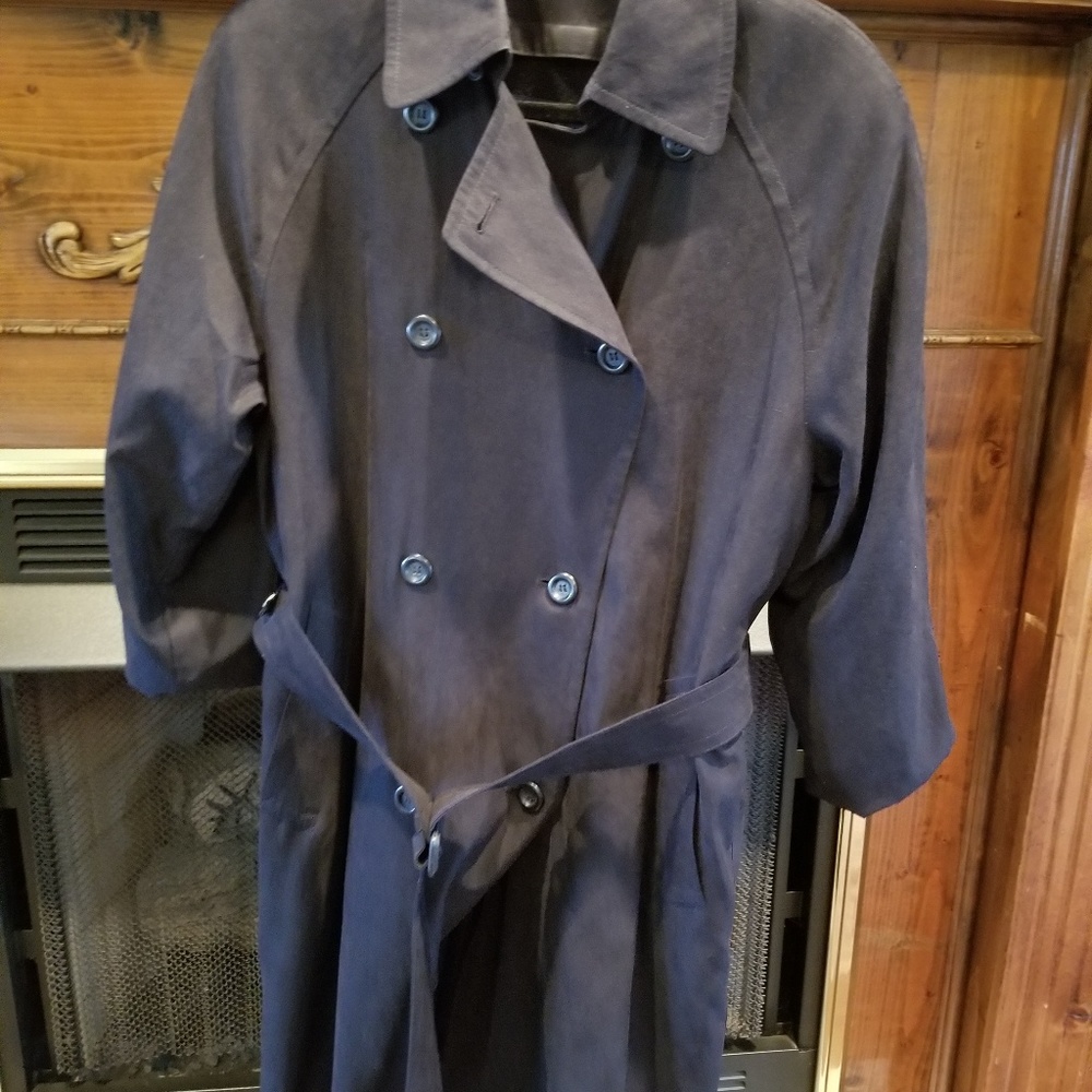 London Fog black trench coat